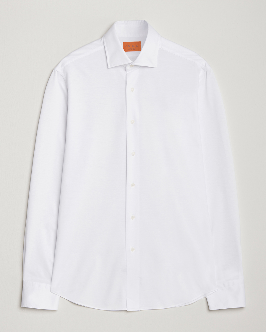 Heren | Overhemden | Grigio | Cotton Jersey Shirt White