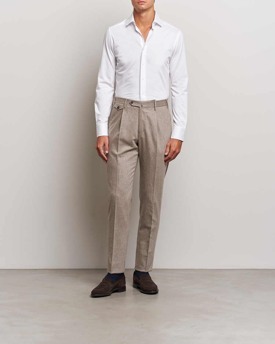 Heren | Overhemden | Grigio | Cotton Jersey Shirt White