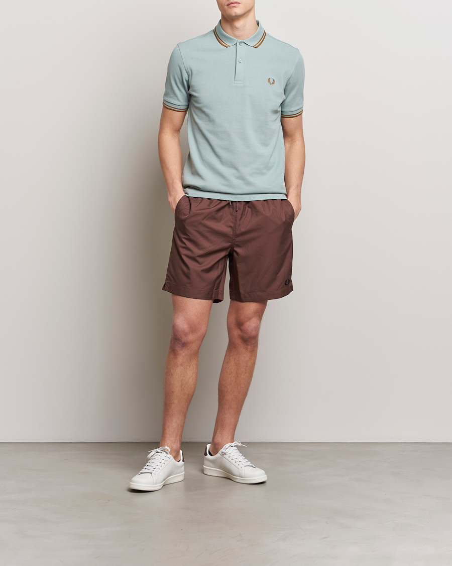 Homme | Polos | Fred Perry | Twin Tipped Polo Shirt Silver Blue