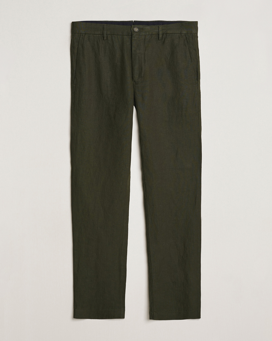 Heren | Broeken | NN07 | Theo Linen Trousers Rosin Green