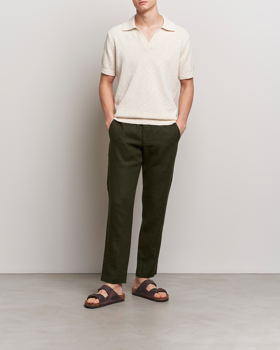 Heren | Broeken | NN07 | Theo Linen Trousers Rosin Green