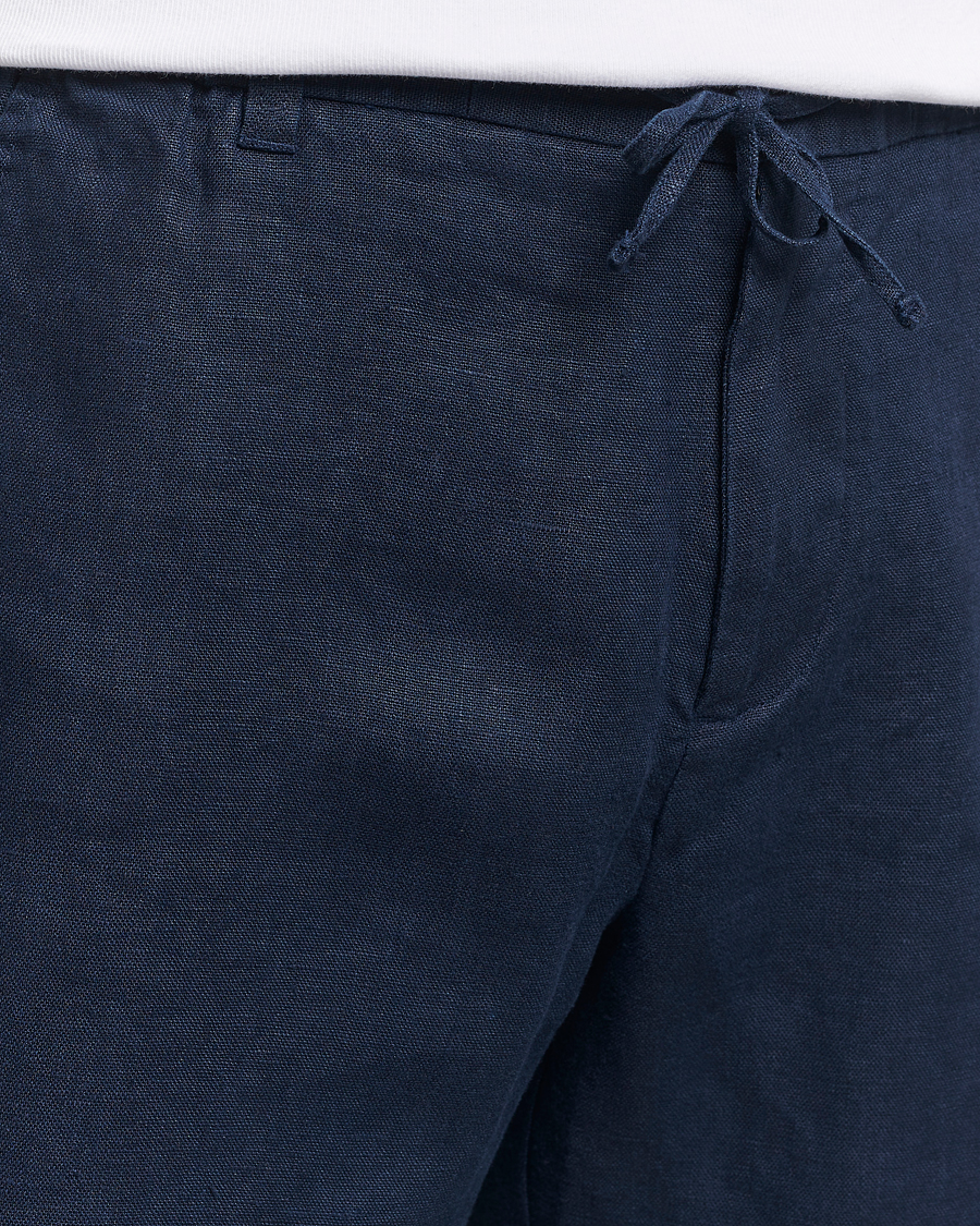 Heren | Korte broek | NN07 | Seb Linen Drawstring Shorts Navy Blue