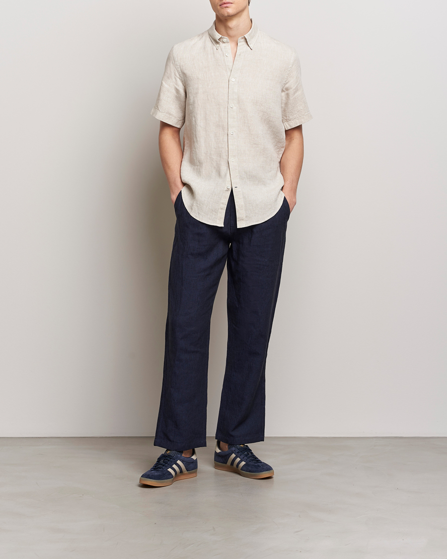 Heren | Overhemden | NN07 | Arne Linen Short Sleeve Shirt Oat
