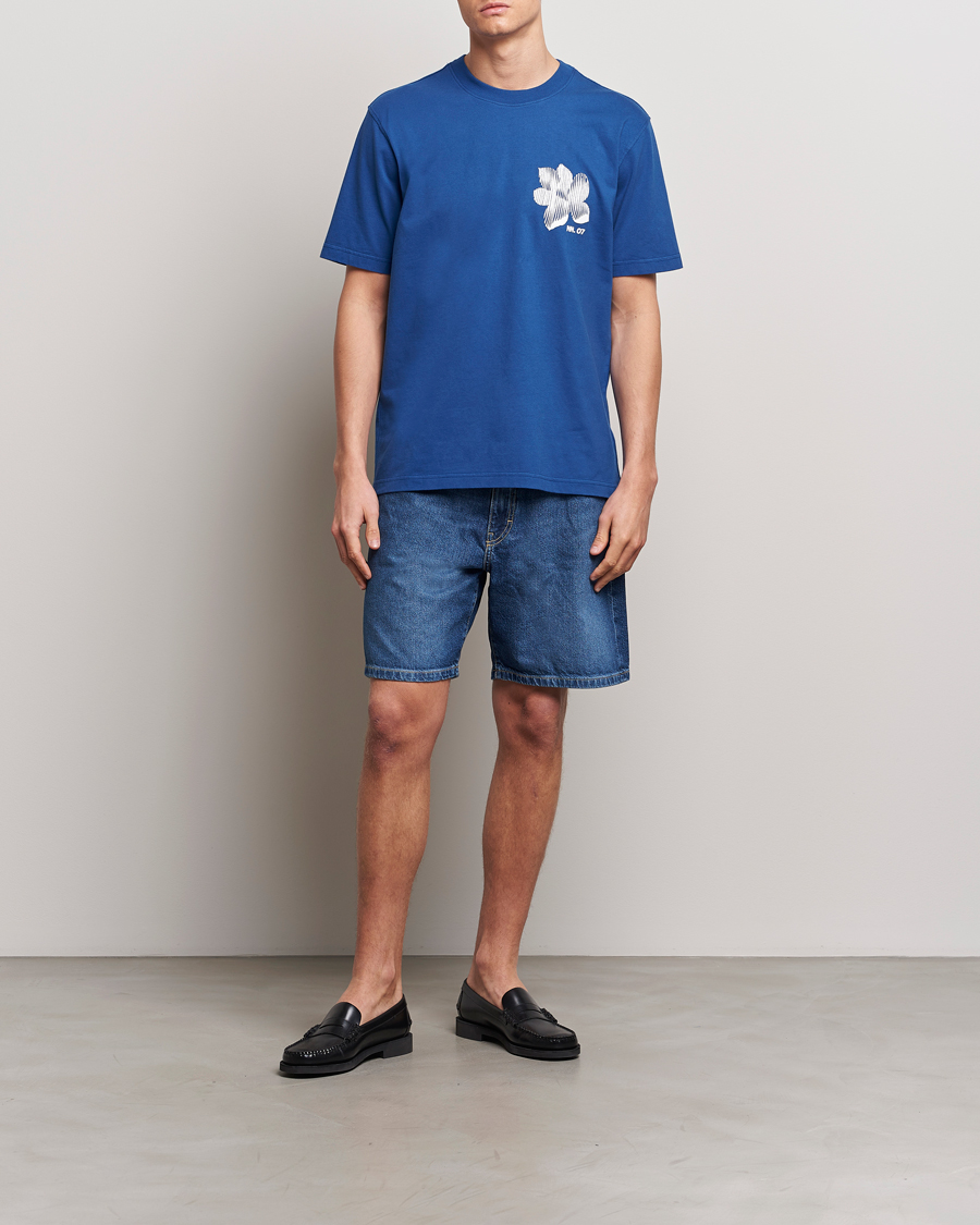 Homme | T-shirts | NN07 | Adam Printed Crew Neck T-Shirt Blue Quartz