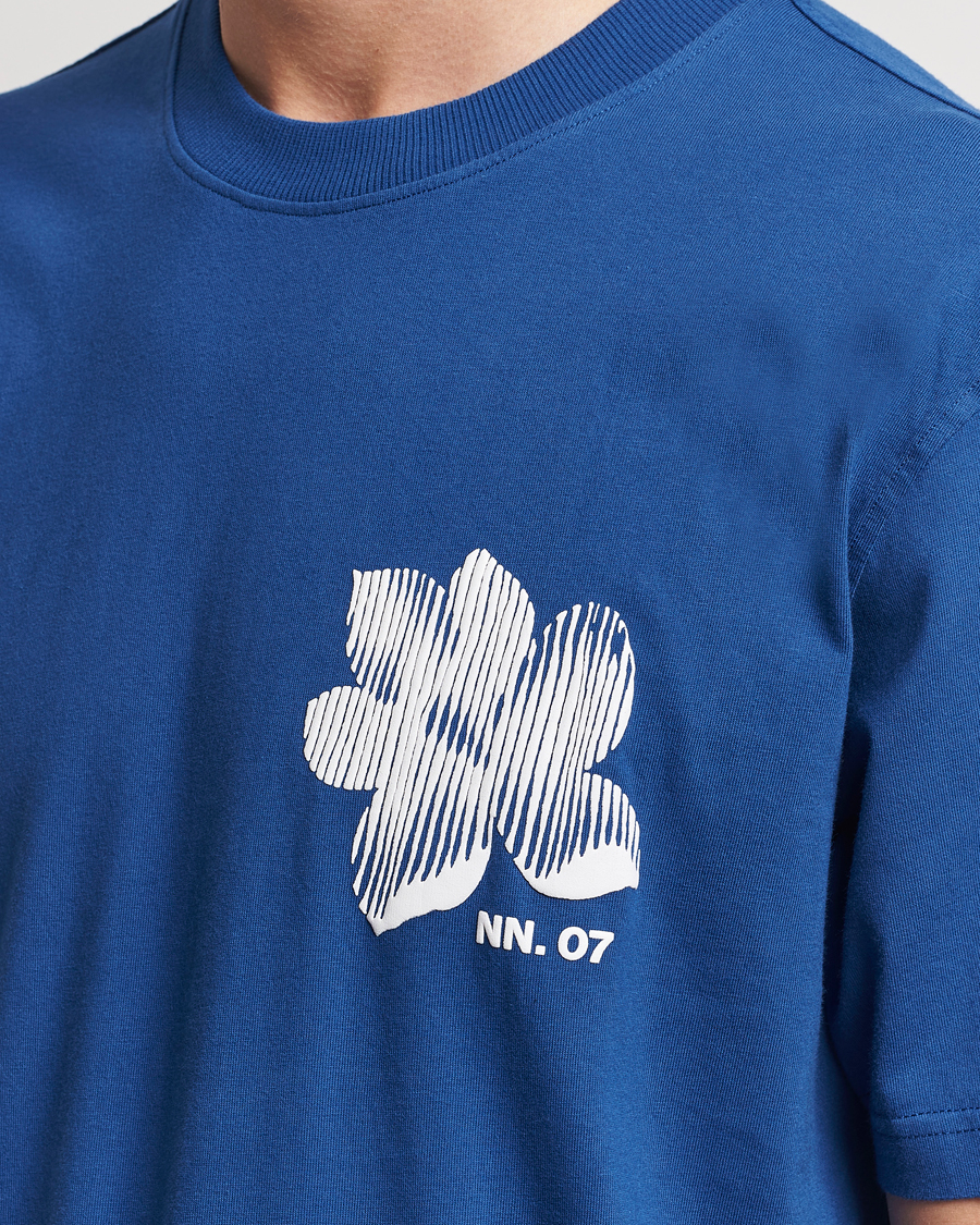 Homme | T-shirts | NN07 | Adam Printed Crew Neck T-Shirt Blue Quartz