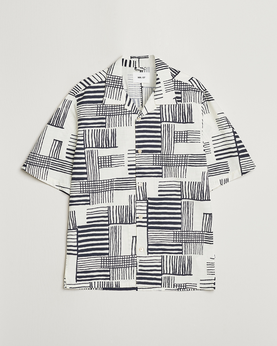 Homme | Chemises | NN07 | Ole Printed Short Sleeve Shirt Black Multi