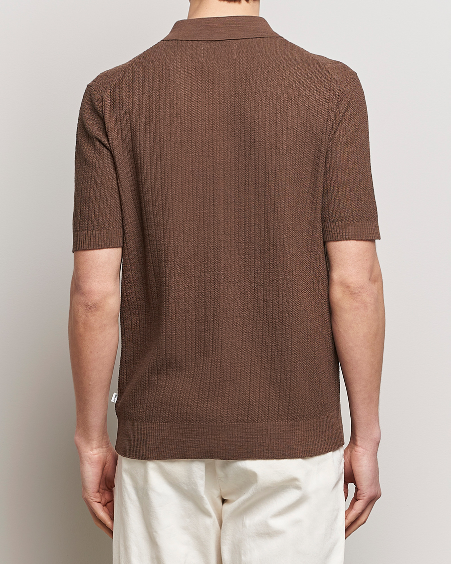 Heren | Overhemden | NN07 | Nolan Knitted Shirt Sleeve Shirt Cocoa Brown