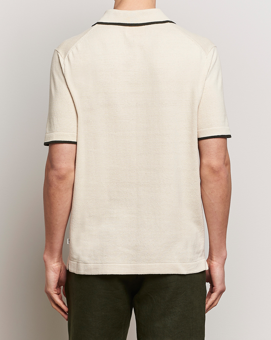 Homme | Polos | NN07 | Damon Silk/Cotton Knitted Polo Oat