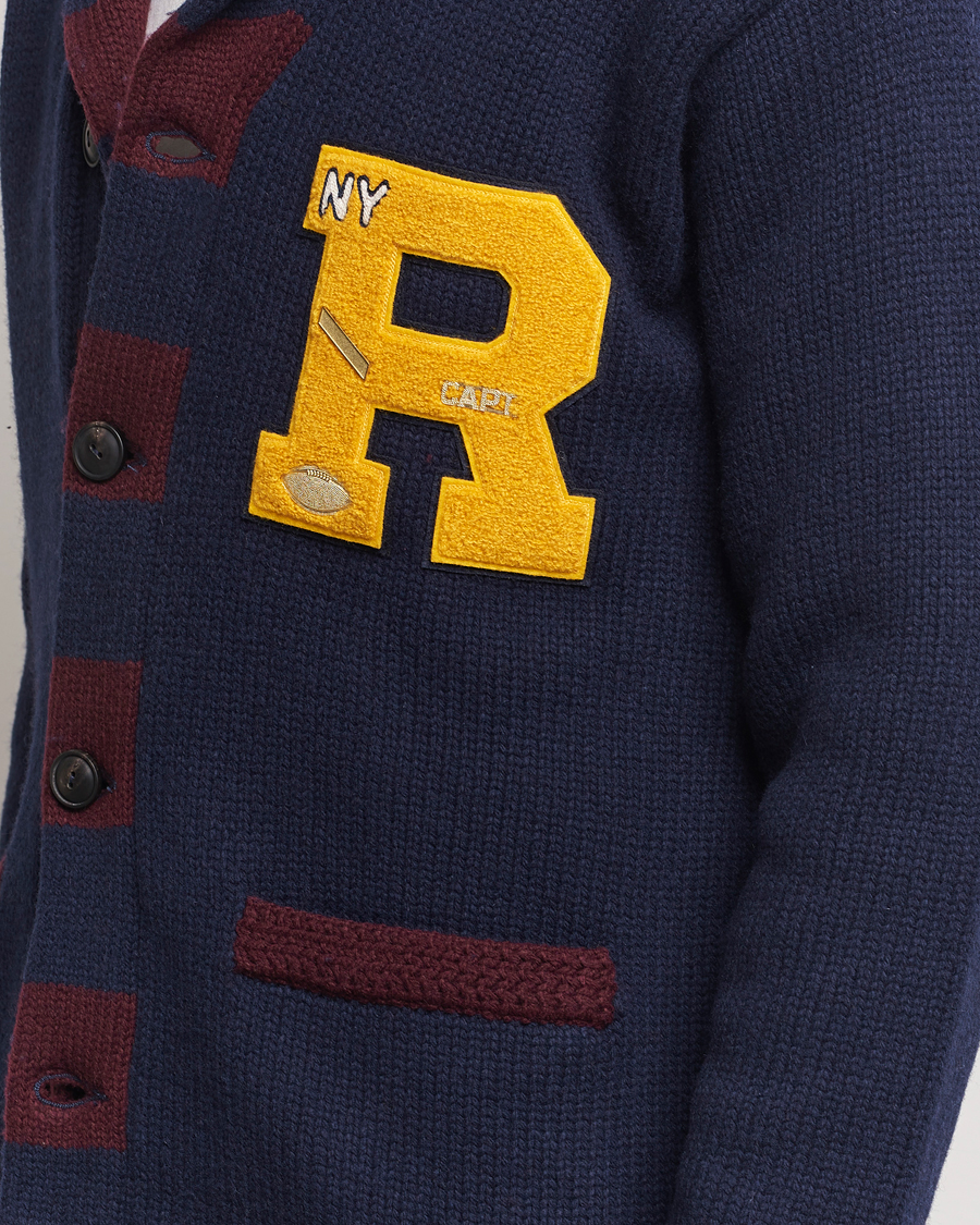 Homme | Pulls Et Tricots | Polo Ralph Lauren | Varsity Wool Shawl Cardigan Aviator Navy Combo