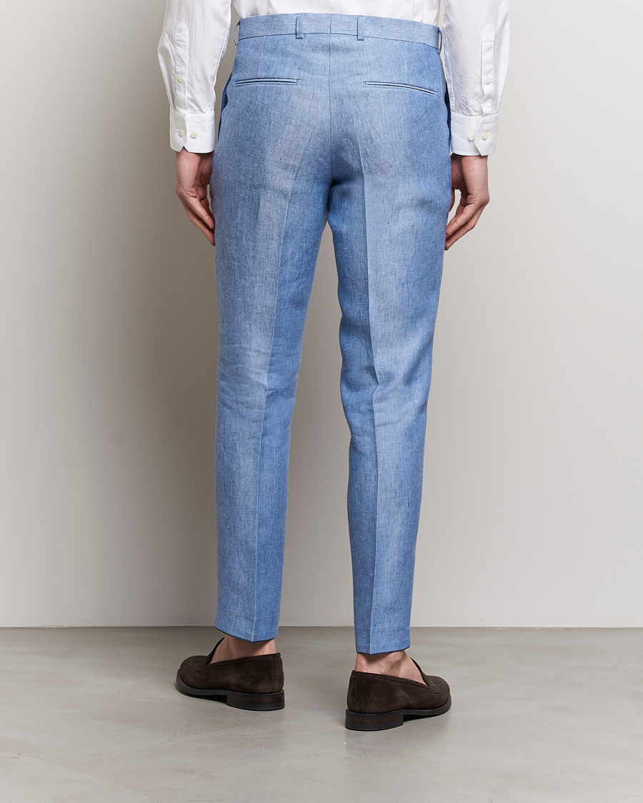 Homme | Pantalons | Oscar Jacobson | Denz Linen Trousers Smog Blue