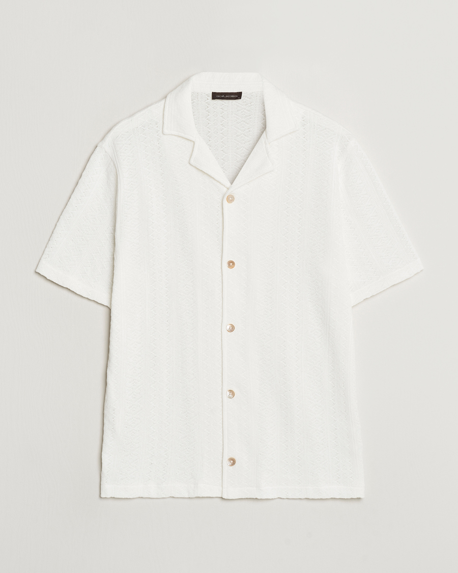 Homme | Chemises | Oscar Jacobson | Mattis Reg Knitted Shirt White