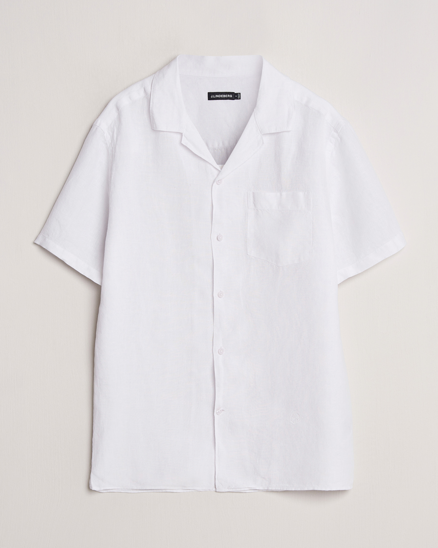 Homme | Chemises | J.Lindeberg | Elio Linen Melange Shirt White