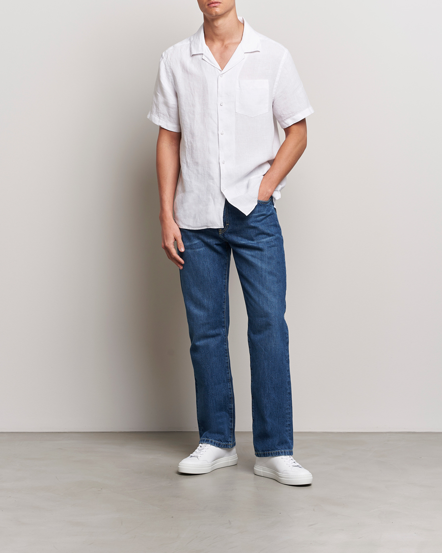 Homme | Chemises | J.Lindeberg | Elio Linen Melange Shirt White