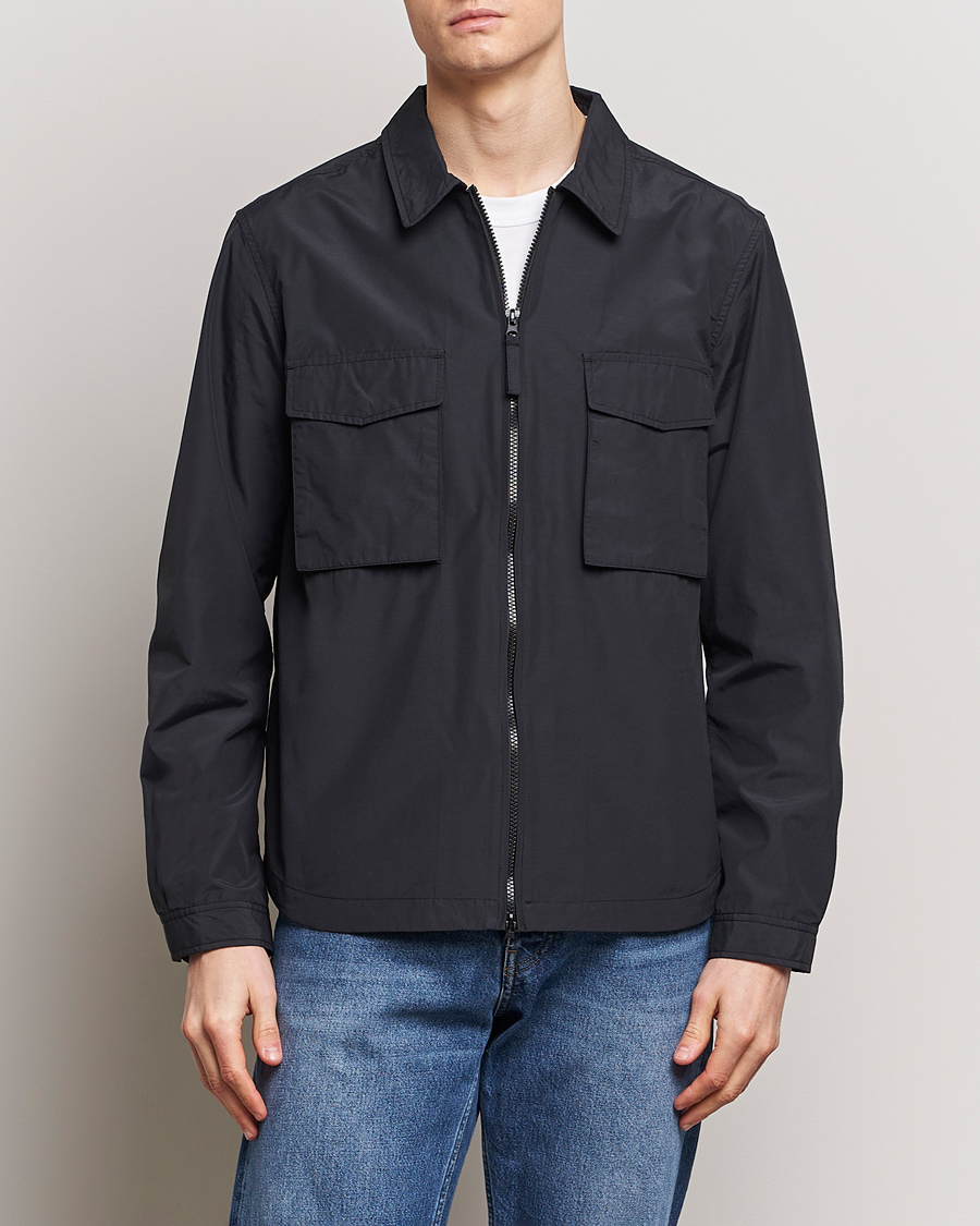 Heren | Overhemden | A Day's March | Buxton Nylon Overshirt Black