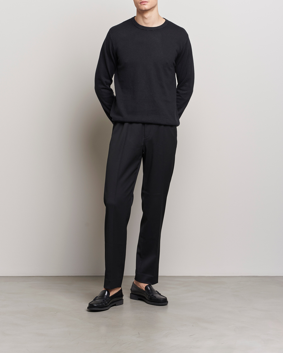 Homme | Pulls Et Tricots | A Day's March | Alagon Cotton/Linen Crew Black