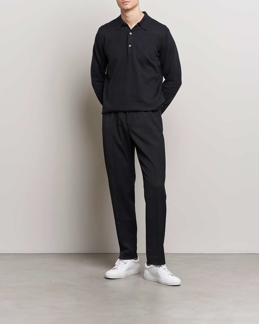 Homme | Pulls Et Tricots | A Day's March | Ambroz Cotton/Linen Polo Black