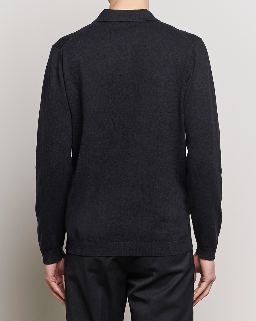 Homme | Pulls Et Tricots | A Day's March | Ambroz Cotton/Linen Polo Black