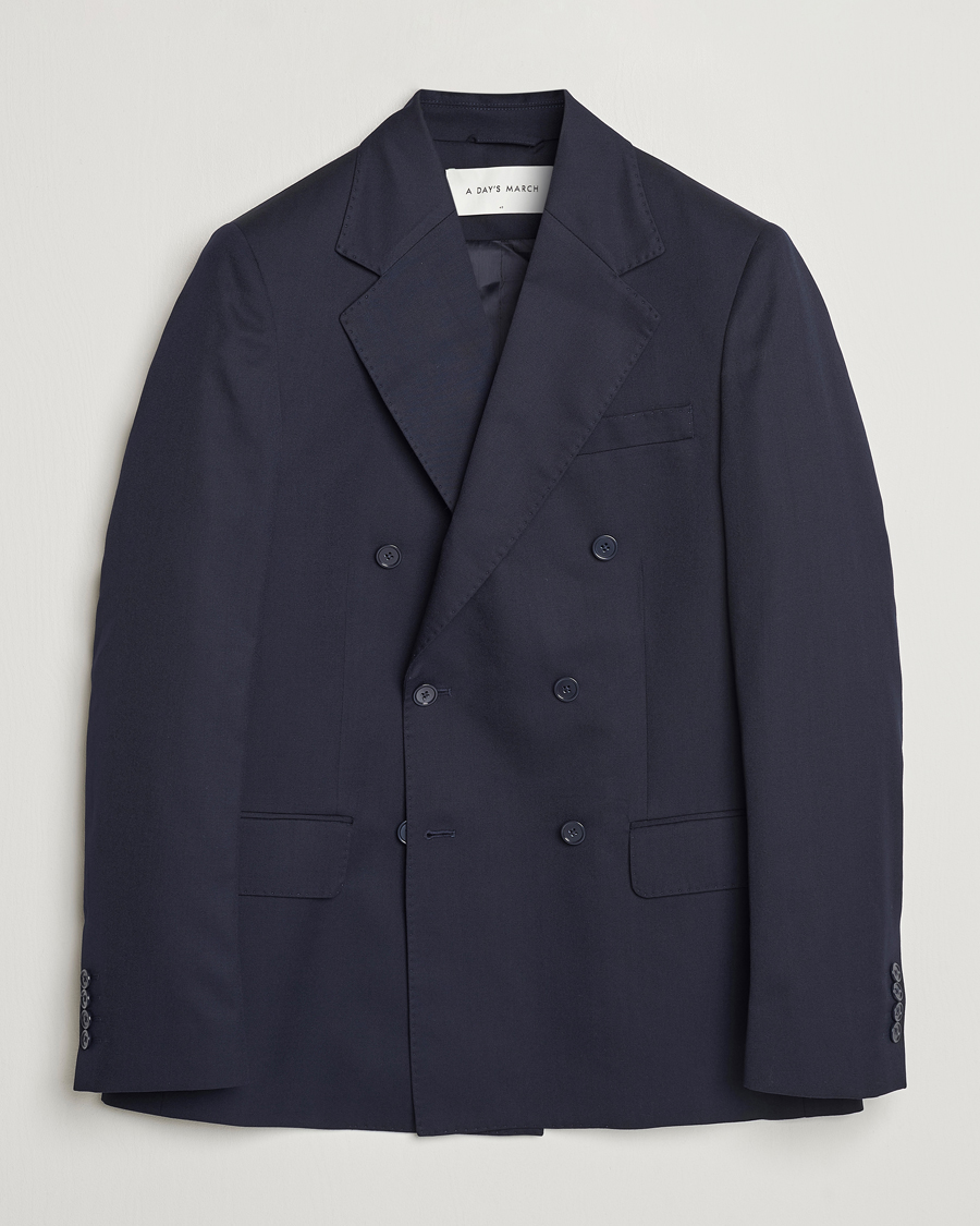 Homme | Blazers | A Day's March | Welland Double Breasted Blazer Navy