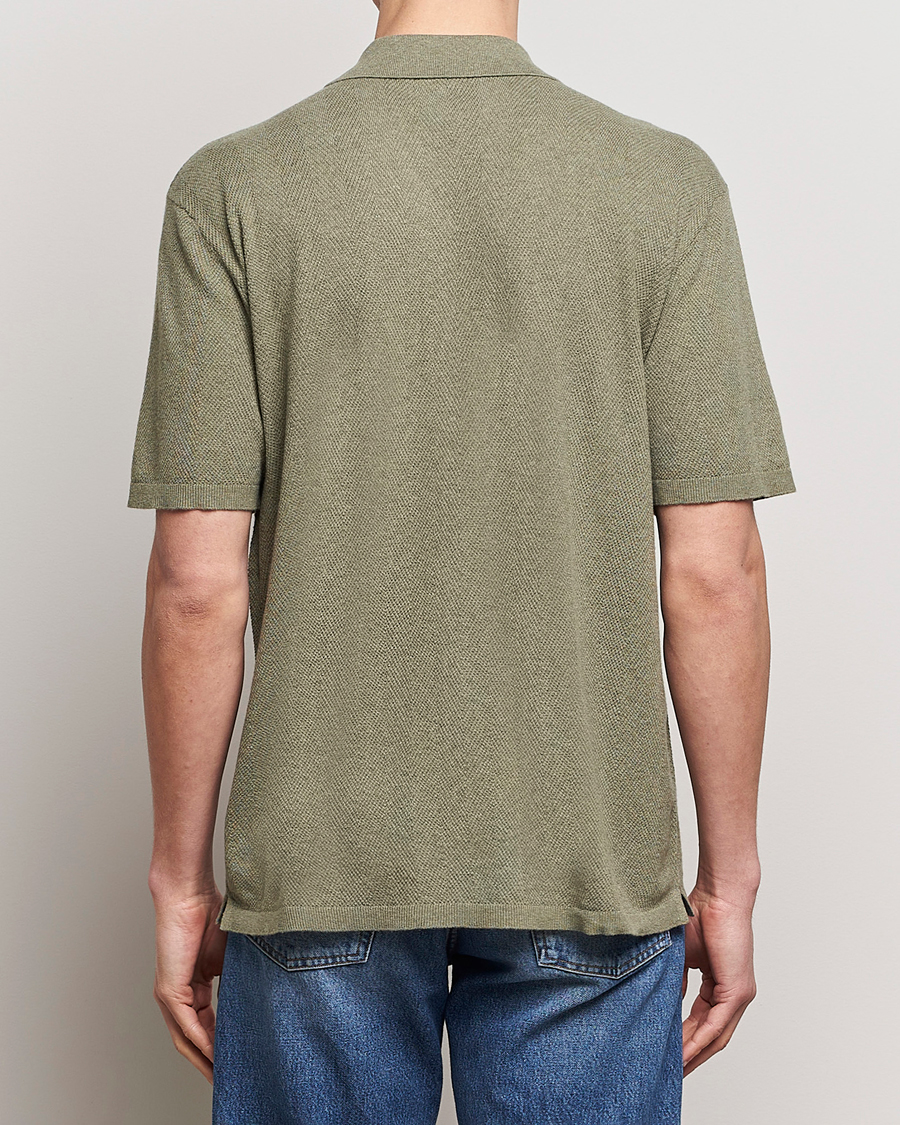 Homme | Chemises | A Day's March | Yamu Knitted Herringbone Shirt Olive