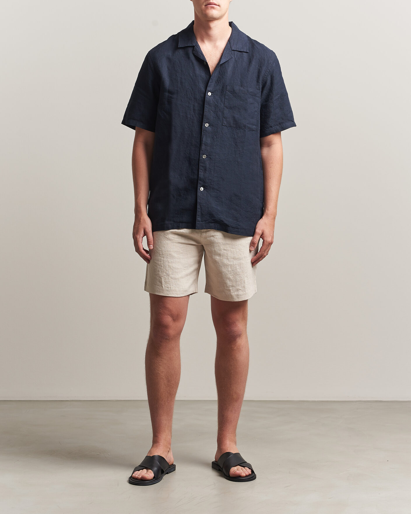 Homme | Shorts | A Day's March | Luny Linen Shorts Oyster