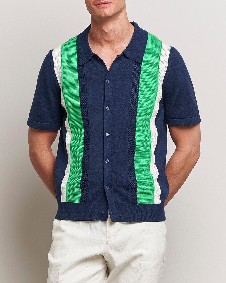 Homme | Chemises | J.Lindeberg | Reymond Structure Knit Estate Blue