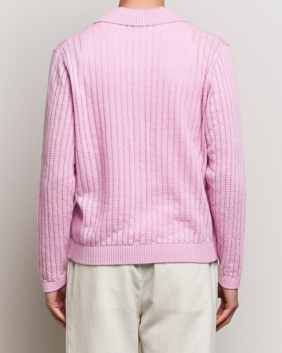 Heren | Truien | J.Lindeberg | Edmondo Collar Cardigan Pink Lavender