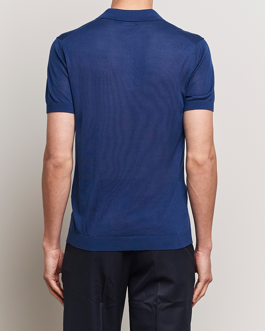 Heren | Polo's | J.Lindeberg | Ridge Lyocell Silk Polo Estate Blue
