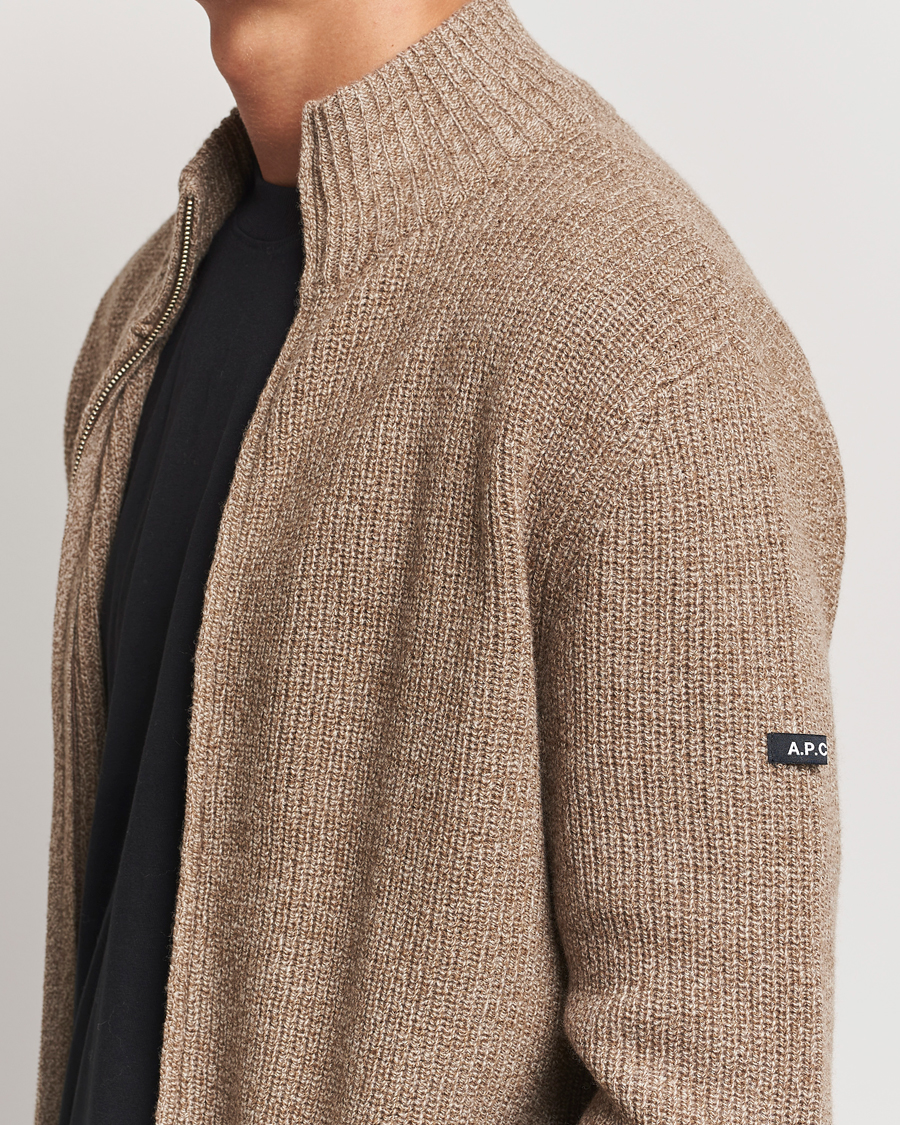 Heren | Truien | A.P.C. | Heath Merino Wool Cardigan Marron Chine