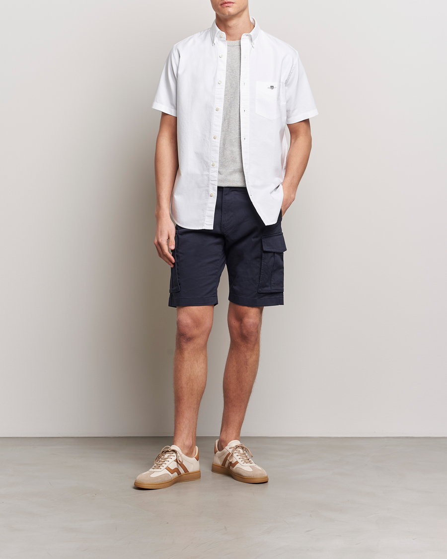 Homme | Chemises | GANT | Regular Short Sleeve Oxford Shirt White