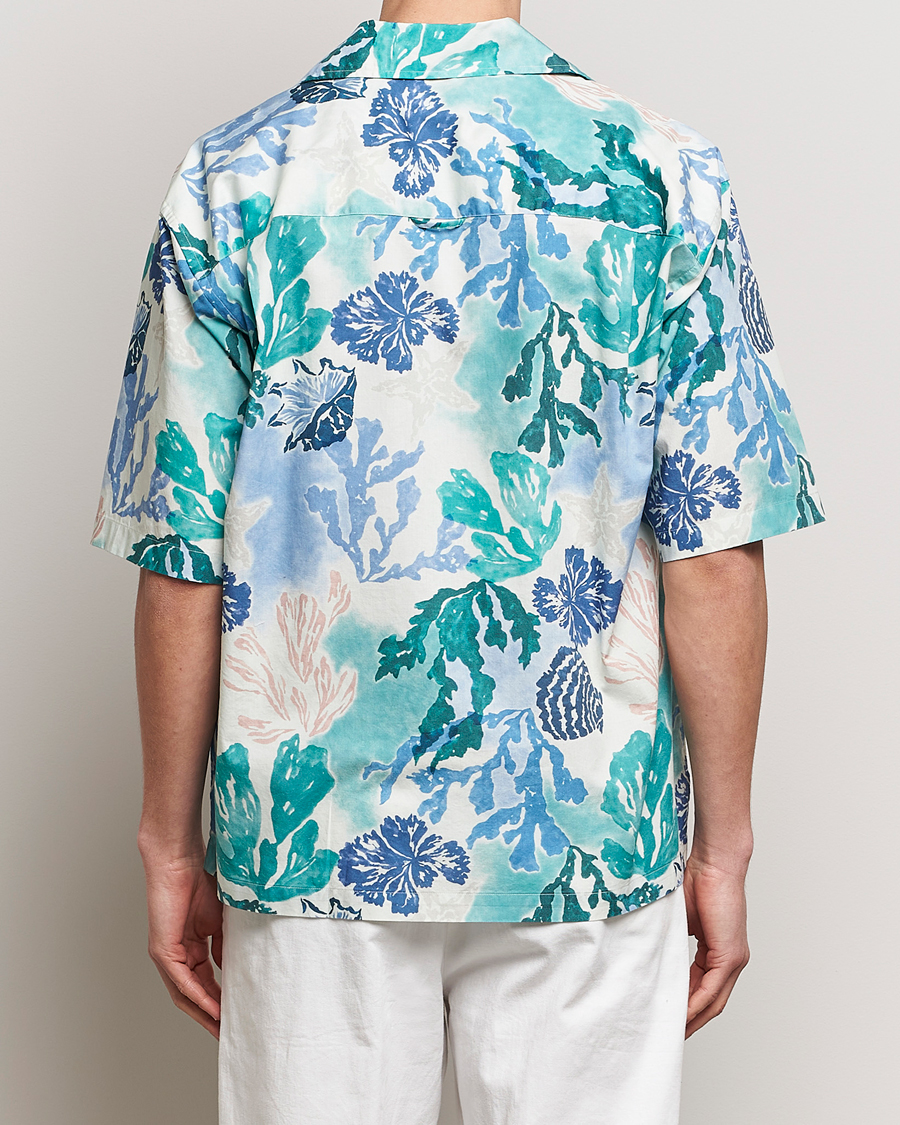 Homme | Chemises | Gant | Camp Collar Sea Print Short Sleeve Shirt Rich Blue