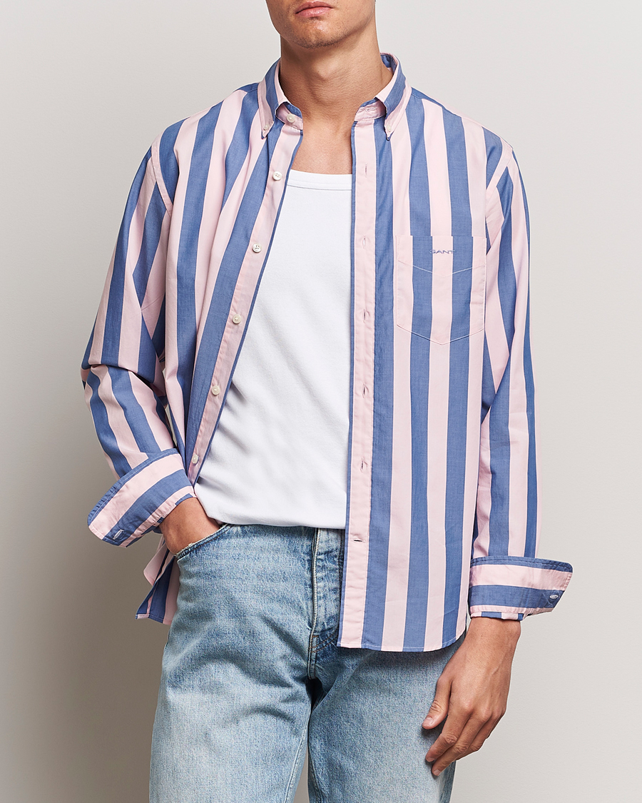 Heren | Overhemden | GANT | Reg Poplin Parasol Stripe Shirt Blushing Pink