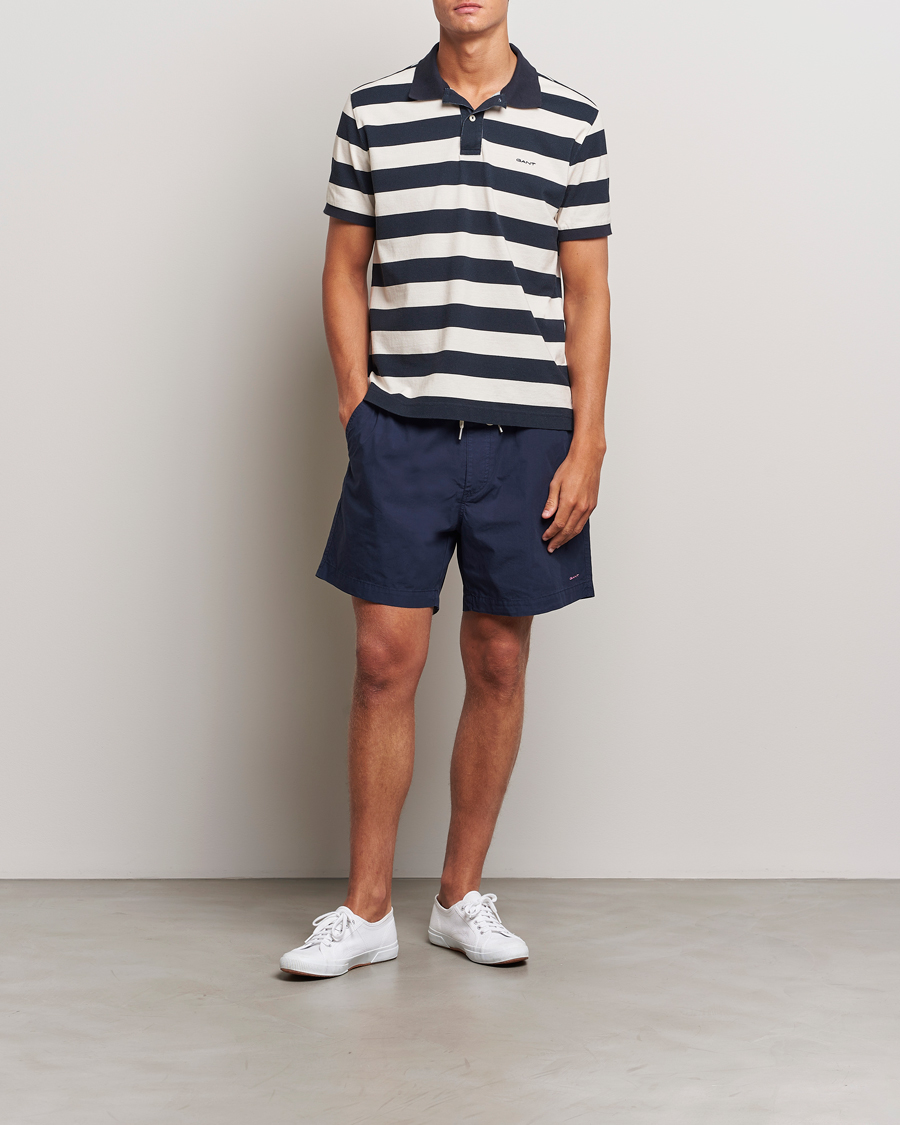 Heren | Polo's | GANT | Heavy Washed Striped Polo Evening Blue