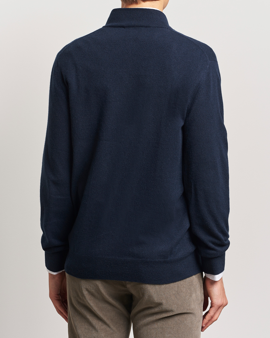 Heren | Truien | Charles Tyrwhitt | Pure Cashmere Zip Neck Jumper Navy