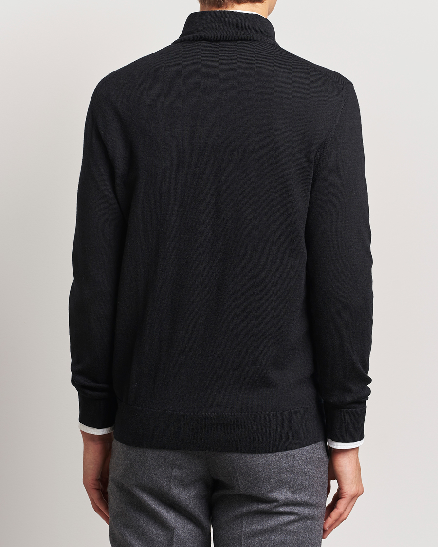 Homme | Pulls Et Tricots | Charles Tyrwhitt | Pure Merino Zip Neck Jumper Black