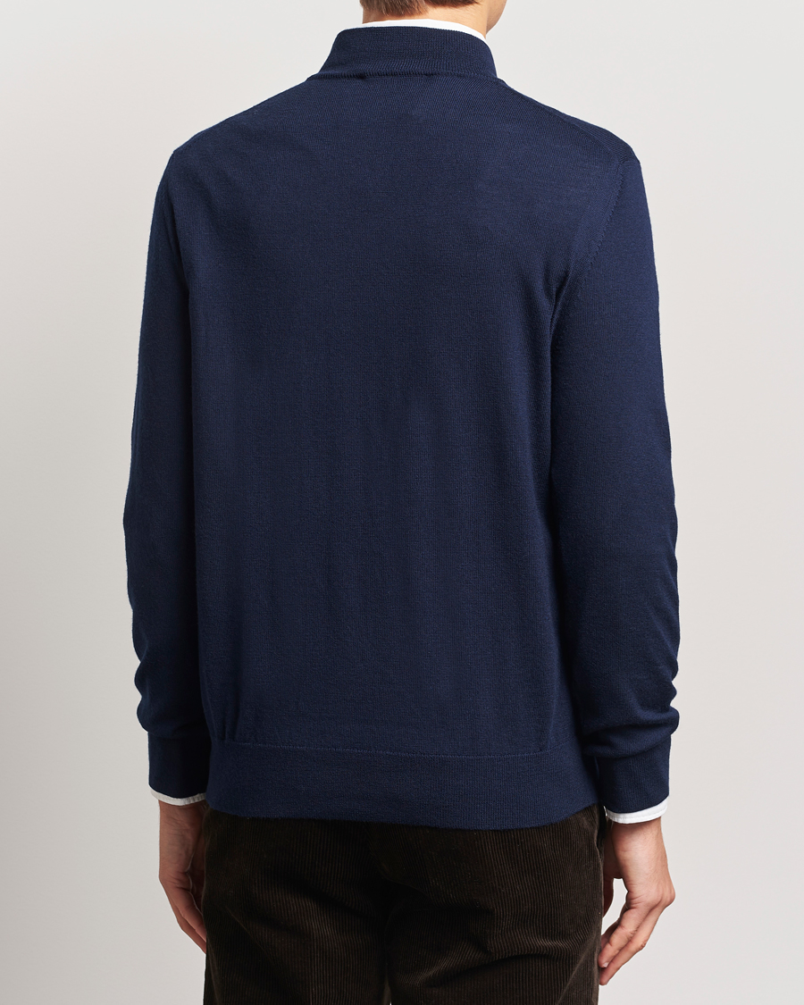Homme | Pulls Et Tricots | Charles Tyrwhitt | Pure Merino Zip Neck Jumper Navy