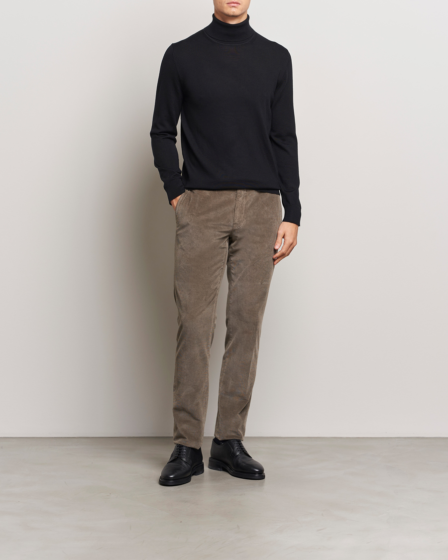 Homme | Pulls Et Tricots | Charles Tyrwhitt | Pure Merino Roll Neck Jumper Black