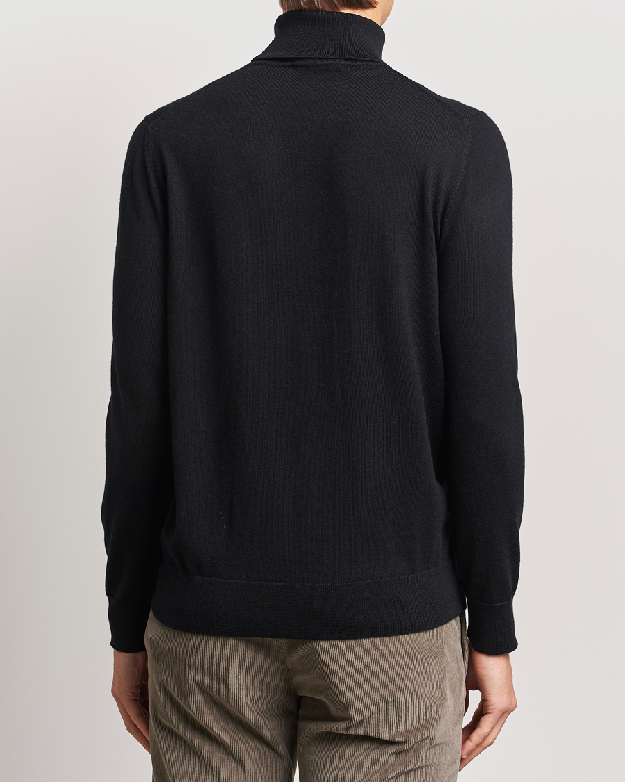 Homme | Pulls Et Tricots | Charles Tyrwhitt | Pure Merino Roll Neck Jumper Black