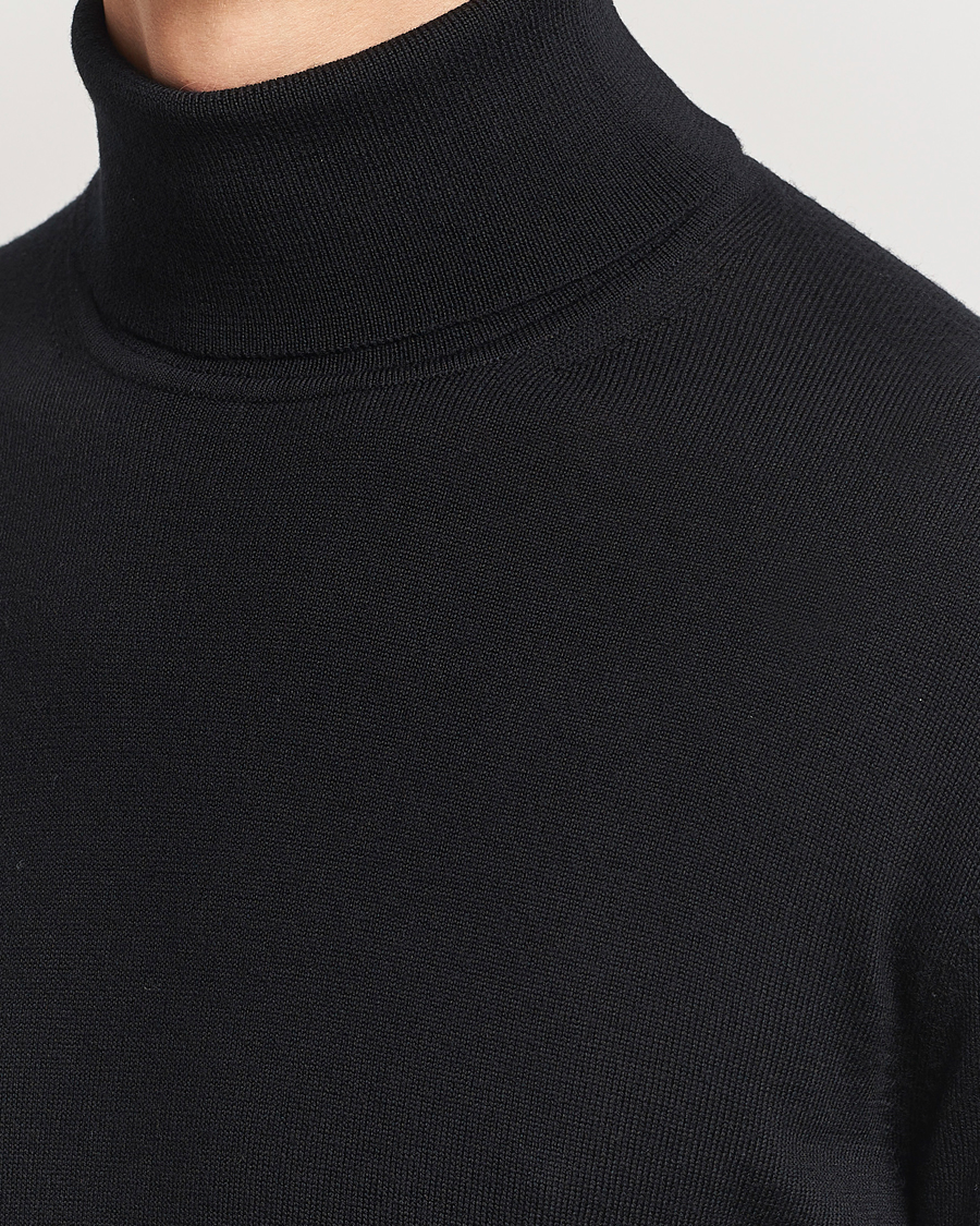 Homme | Pulls Et Tricots | Charles Tyrwhitt | Pure Merino Roll Neck Jumper Black