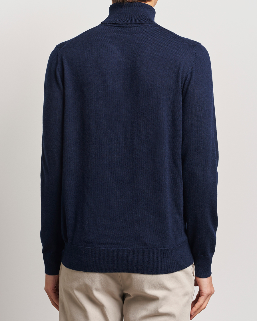 Heren | Truien | Charles Tyrwhitt | Pure Merino Roll Neck Jumper Navy