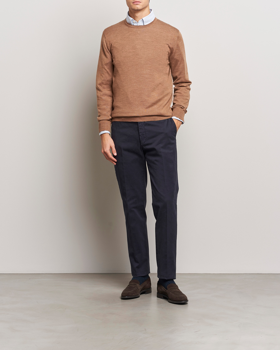Heren | Truien | Charles Tyrwhitt | Pure Merino Crew Neck Jumper Sand