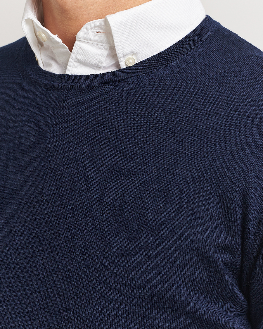 Heren | Truien | Charles Tyrwhitt | Pure Merino Crew Neck Jumper Navy