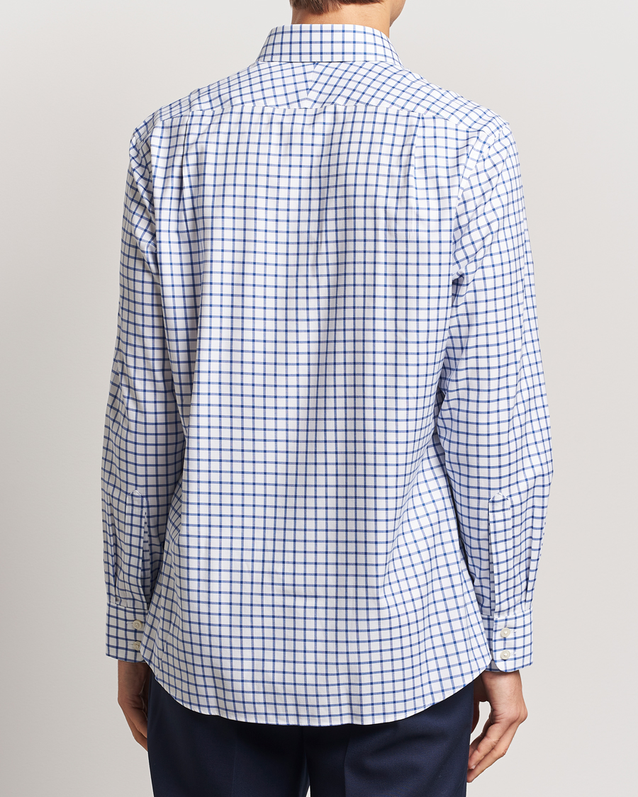 Heren | Overhemden | Charles Tyrwhitt | Slim Fit Non Iron Grid Check Shirt Royal Blue