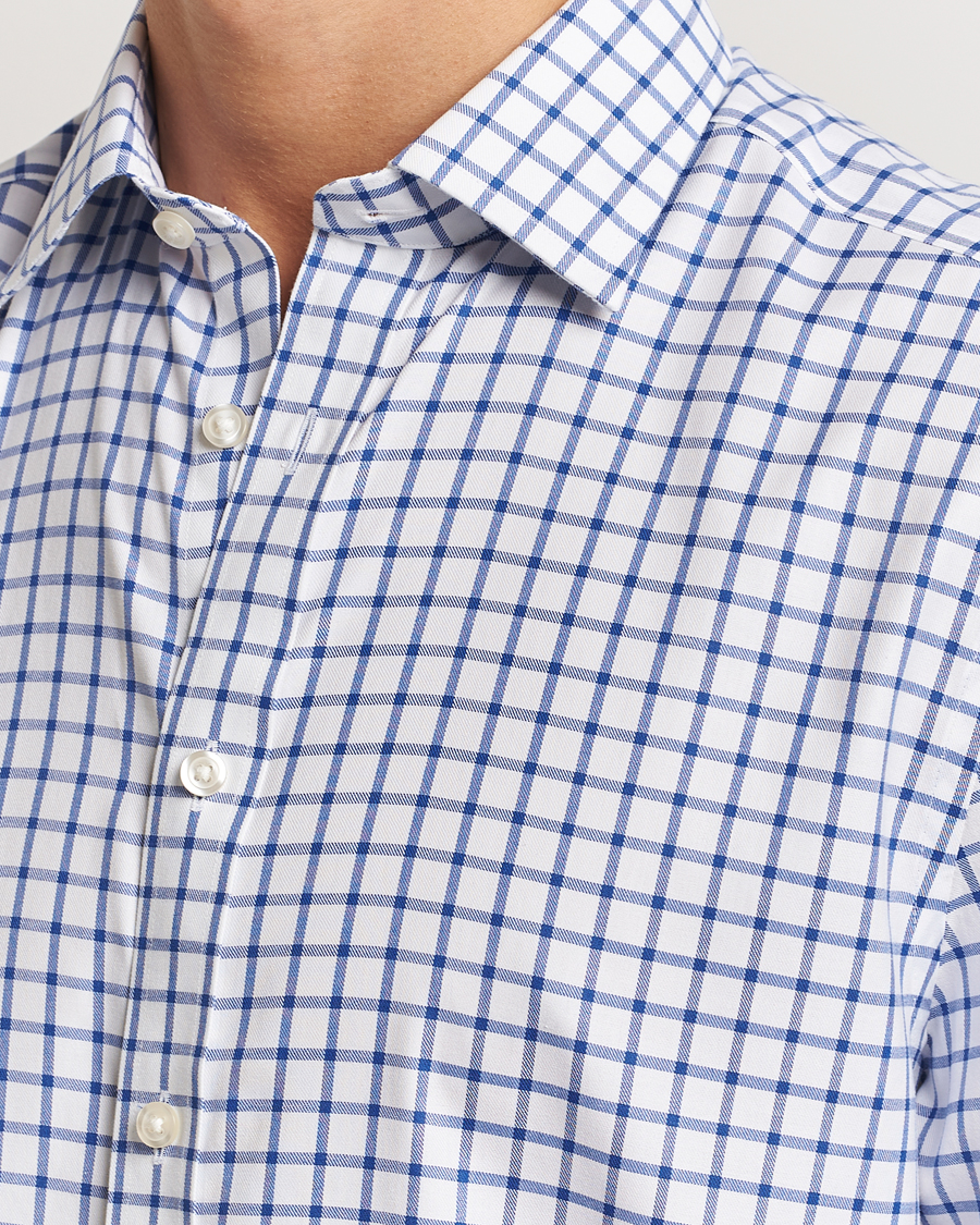 Heren | Overhemden | Charles Tyrwhitt | Slim Fit Non Iron Grid Check Shirt Royal Blue