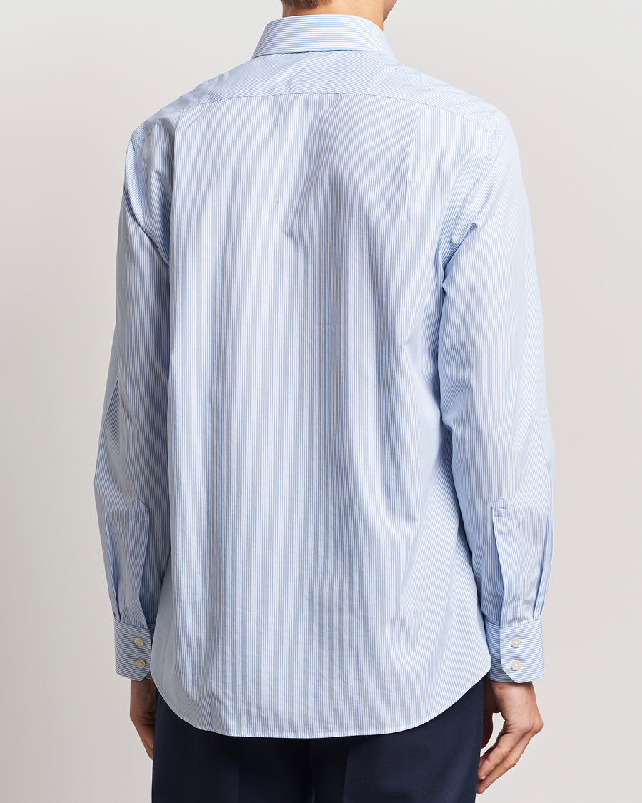 Heren | Overhemden | Charles Tyrwhitt | Slim Fit Non Iron Bengal Stripe Poplin Shirt Sky Blue