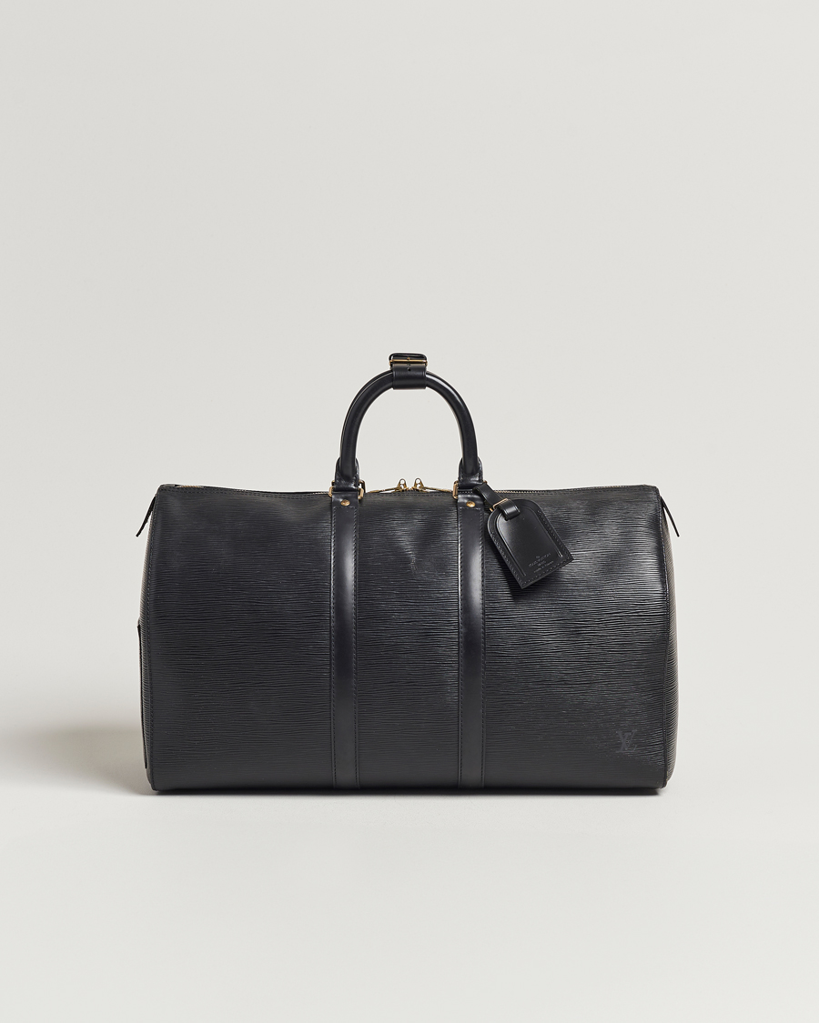 Homme | Louis Vuitton Pre-Owned Keepall 50 Epi Leather Travel Bag Black | Louis Vuitton Pre-Owned | Keepall 50 Epi Leather Travel Bag Black
