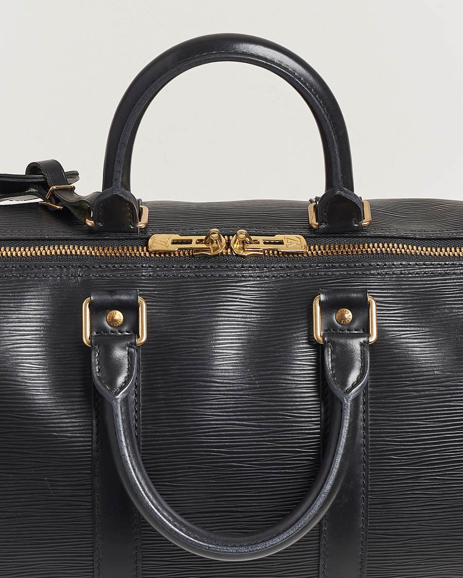 Homme | Louis Vuitton Pre-Owned Keepall 50 Epi Leather Travel Bag Black | Louis Vuitton Pre-Owned | Keepall 50 Epi Leather Travel Bag Black