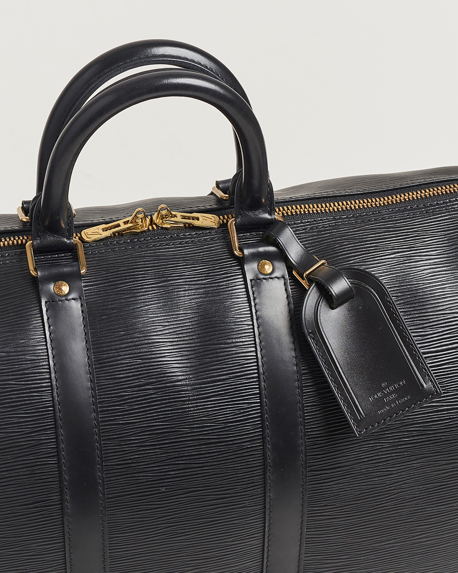 Homme | Louis Vuitton Pre-Owned Keepall 50 Epi Leather Travel Bag Black | Louis Vuitton Pre-Owned | Keepall 50 Epi Leather Travel Bag Black