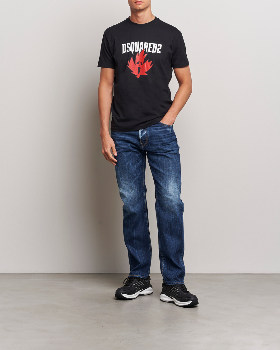 Heren | T-shirts | Dsquared2 | Horror Leaf T-Shirt Black