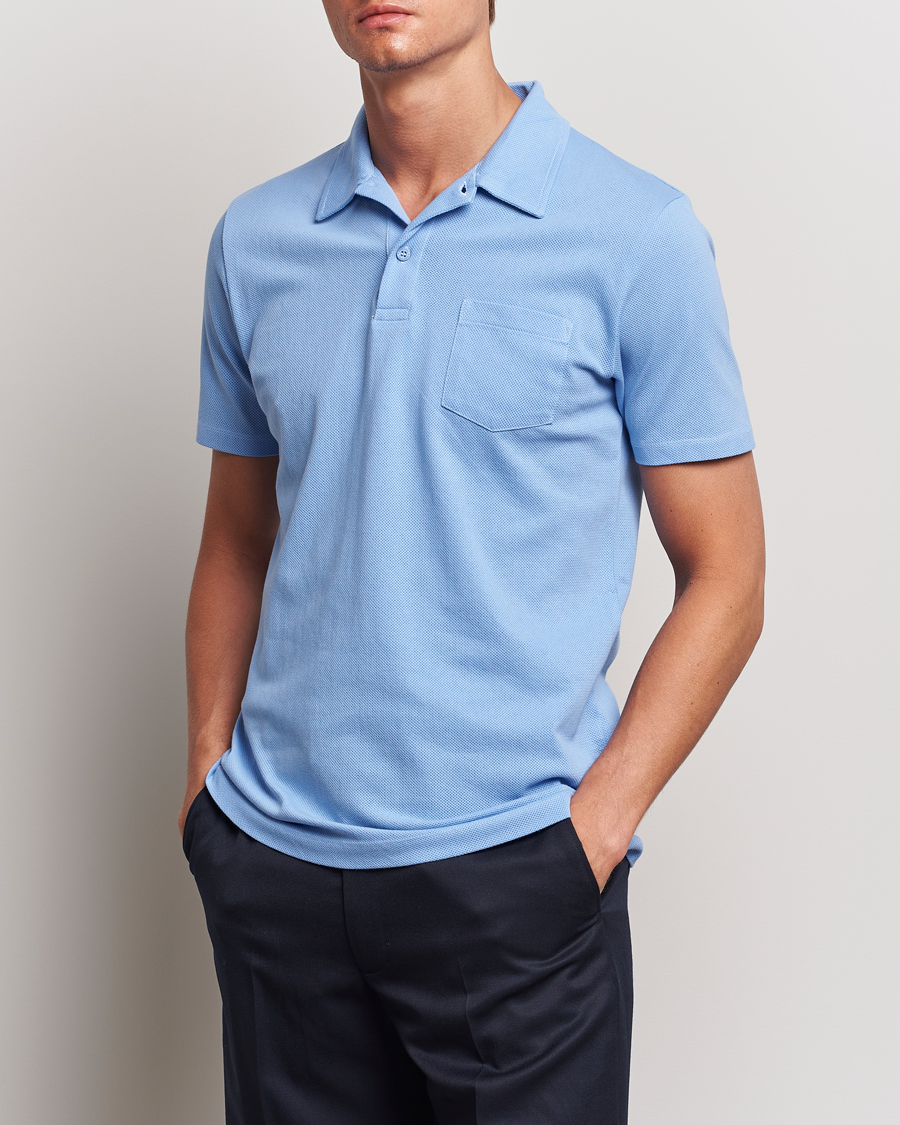 Heren | Polo's | Sunspel | Riviera Polo Shirt Cool Blue