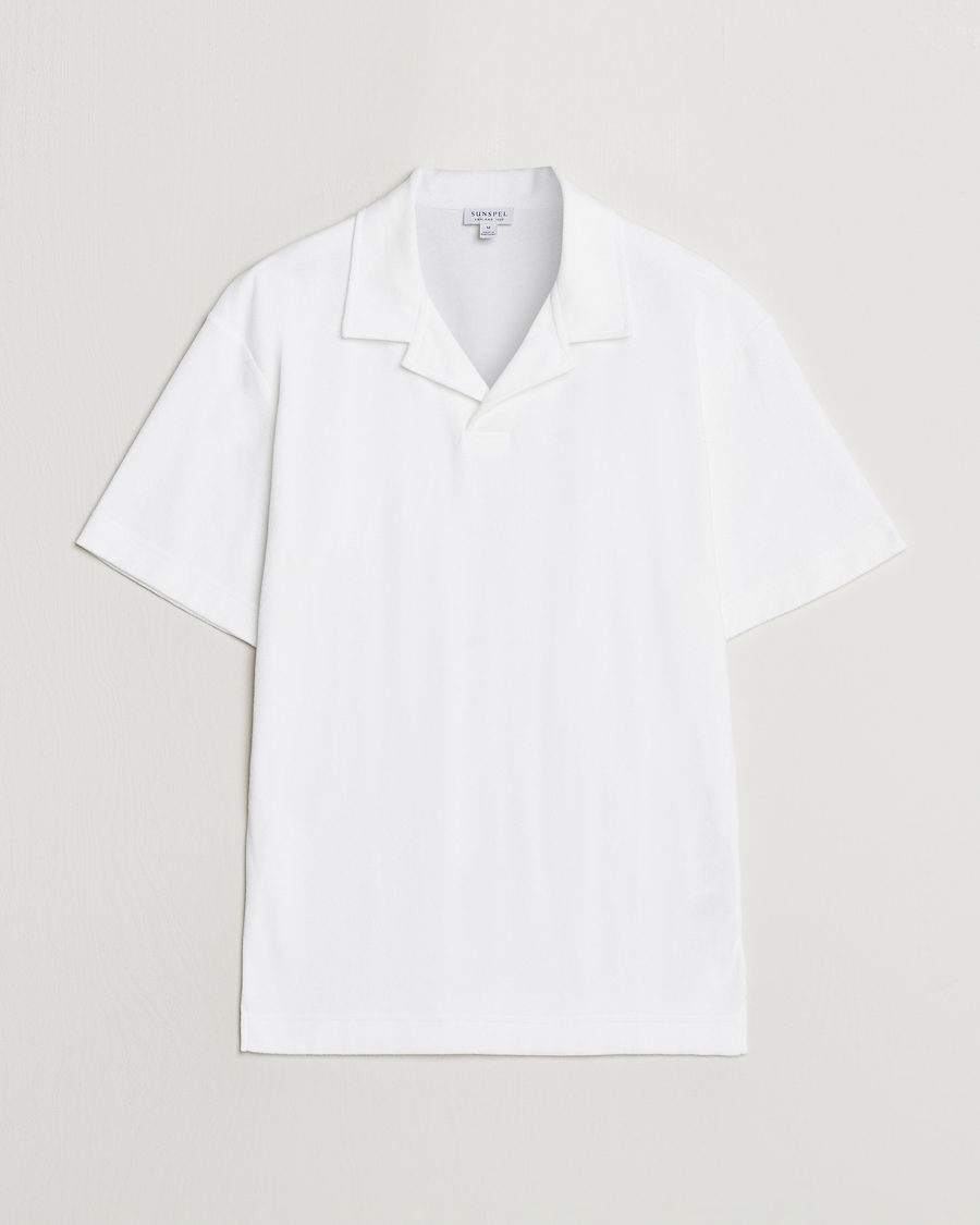 Homme | Polos | Sunspel | Terry Polo White